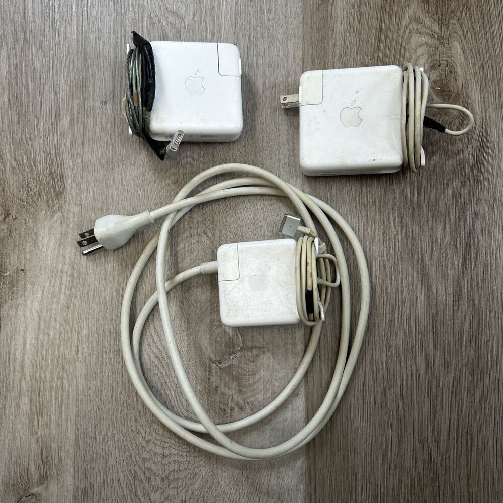 Apple Magsafe Adapter Lot of 3 MacBook Pro Genuine Chargers 45W 60W 85W READ